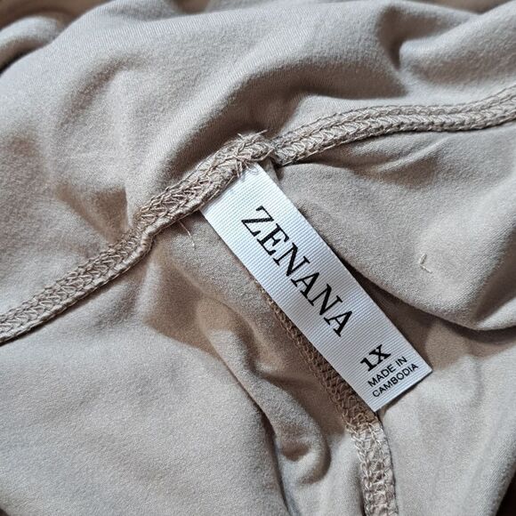 Zenana BUNDLE SET Ash Mocha LEGGINGS AND CROPPED BRACELET LACE TOP - Picture 2 of 6